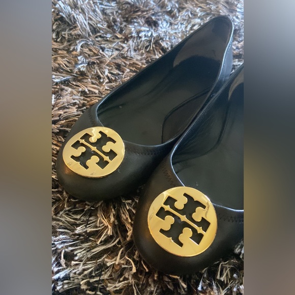 Tory Burch Leather Ballet Shoes - Picture 2 of 5